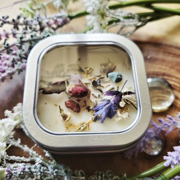 Go Zen Yourself Herb & Crystal Intention Candle - Picture 3 of 3